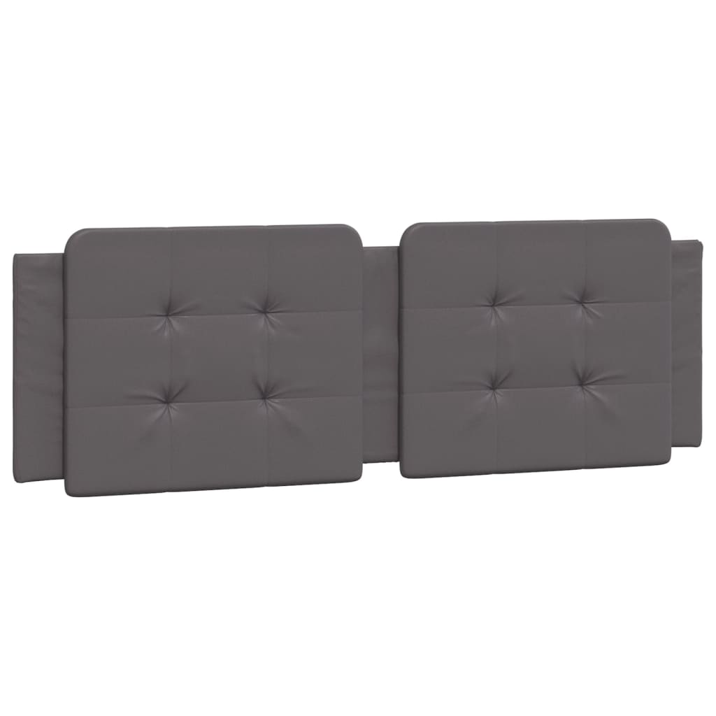 Bed met matras kunstleer grijs 160x200 cm
