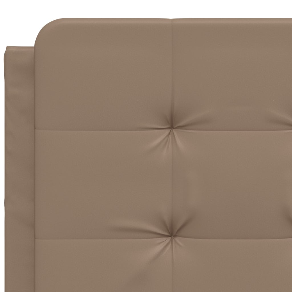 Bed met matras kunstleer cappuccinokleurig 160x200 cm
