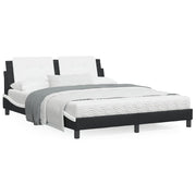 Bed met matras 160x200 cm kunstleer zwart wit