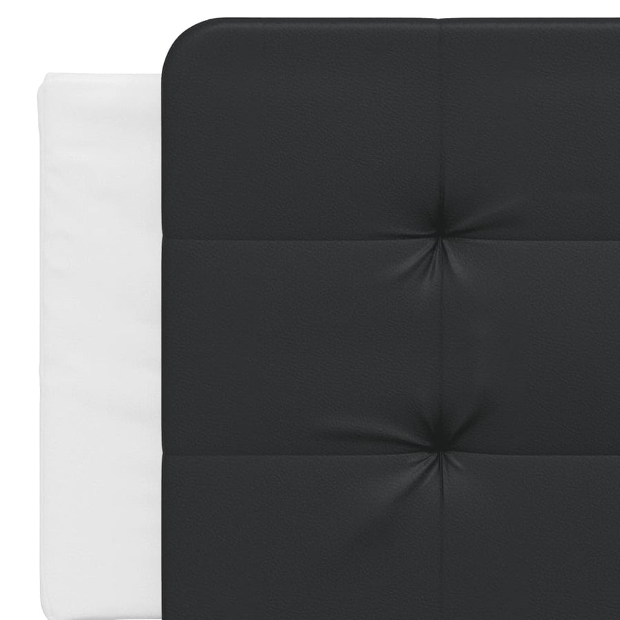 Bed Met Matras Kunstleer 160 x 200 cm Wit en zwart