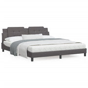 Bed met matras 180x200 cm grijs kunstleer