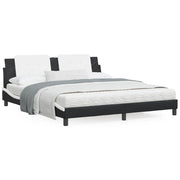 Bed met matras 180x200 cm kunstleer zwart wit