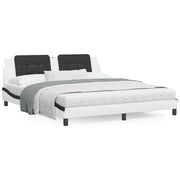 Bed met matras 180x200 cm kunstleer wit zwart