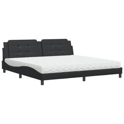 Bed met matras kunstleer zwart 200x200 cm