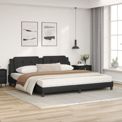 Bed met matras kunstleer zwart 200x200 cm