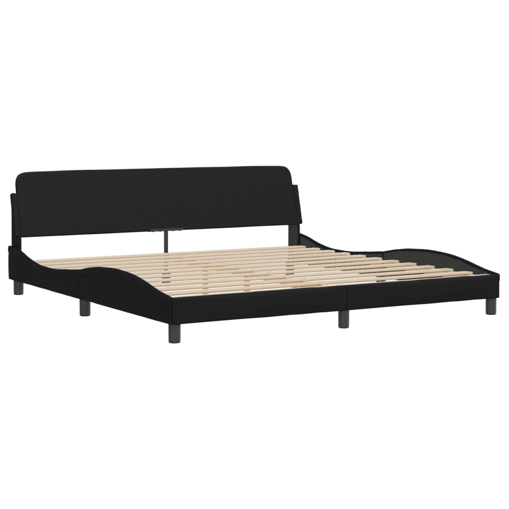 Bed met matras kunstleer zwart 200x200 cm