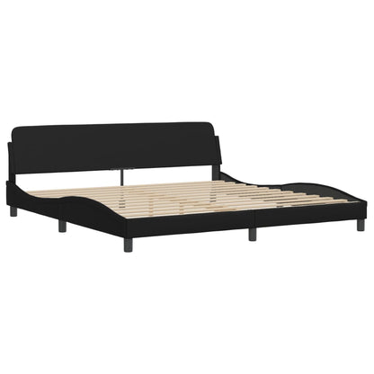 Bed met matras kunstleer zwart 200x200 cm