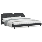 Bed met matras 200x200 cm kunstleer zwart
