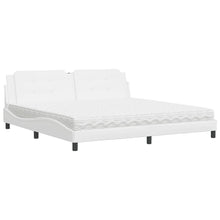 Bed met matras kunstleer wit 200x200 cm