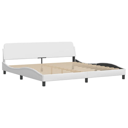 Bed met matras kunstleer wit 200x200 cm