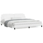 Bed met matras 200x200 cm wit kunstleer