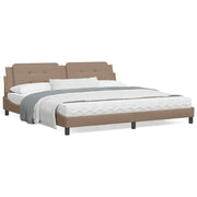 Bed met matras 200x200 cm kunstleer cappuccino