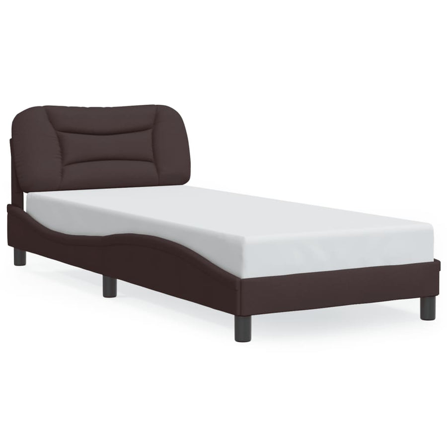 Bedframe Met Led-Verlichting Stof 80 x 200 cm Donkerbruin