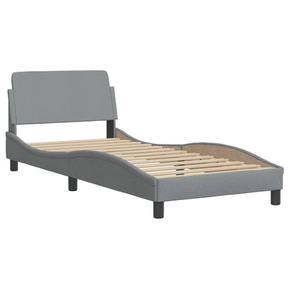 Bedframe Met Led-Verlichting Stof Lichtgrijs 90X190 Cm