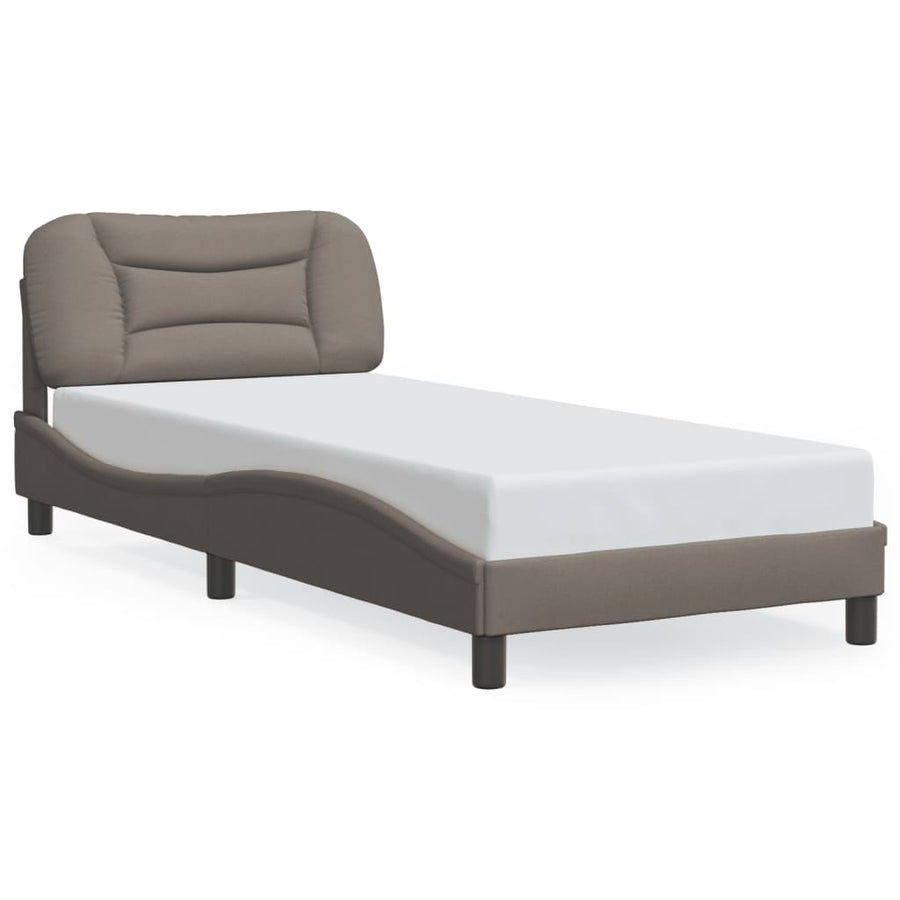 Bedframe Met Led Zonder Matras "Hvar" Stof 90 x 190 cm Taupe