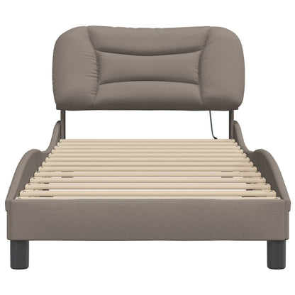 Bedframe Met Led Zonder Matras "Hvar" Stof 90 x 190 cm Taupe