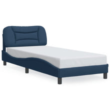 Bedframe met LED zonder matras "Hvar" 90x190 cm stof blauw