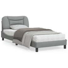 Bedframe Met Led-Verlichting Stof Lichtgrijs 90X200 Cm