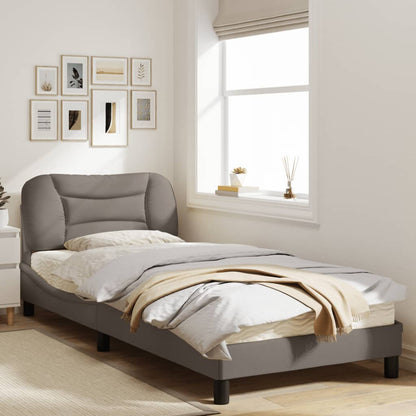 Bedframe Met Led-Verlichting Stof Taupe 90X200 Cm