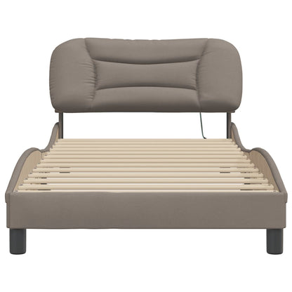 Bedframe Met Led-Verlichting Stof Taupe 100X200 Cm