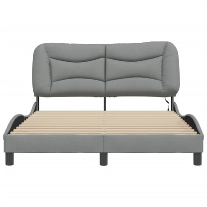 Bedframe Met Led-Verlichting Stof Lichtgrijs 120X200 Cm