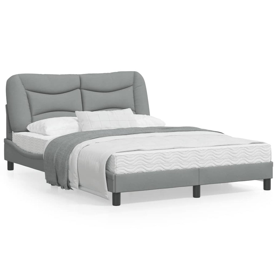 Bedframe Met Led-Verlichting Stof Lichtgrijs 120X200 Cm