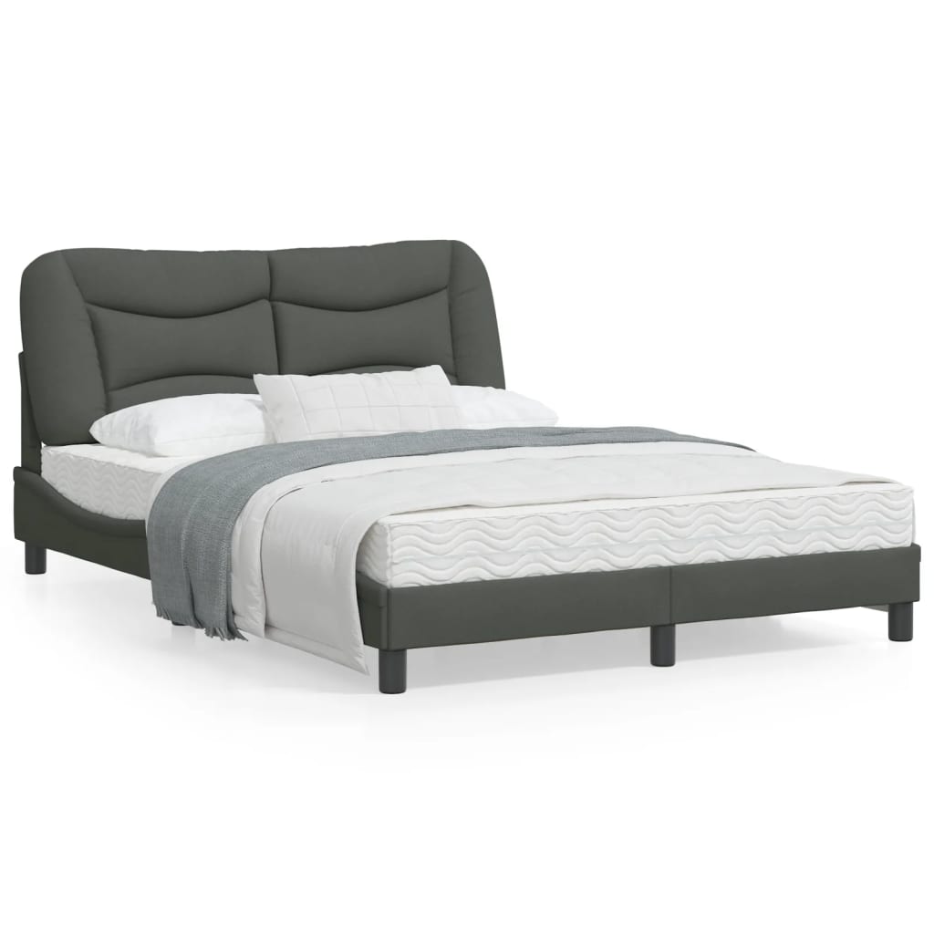 Bedframe Met Led-Verlichting Stof Donkergrijs 120X200 Cm