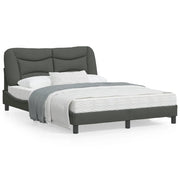 Bedframe 120x200 cm donkergrijs stof met LED