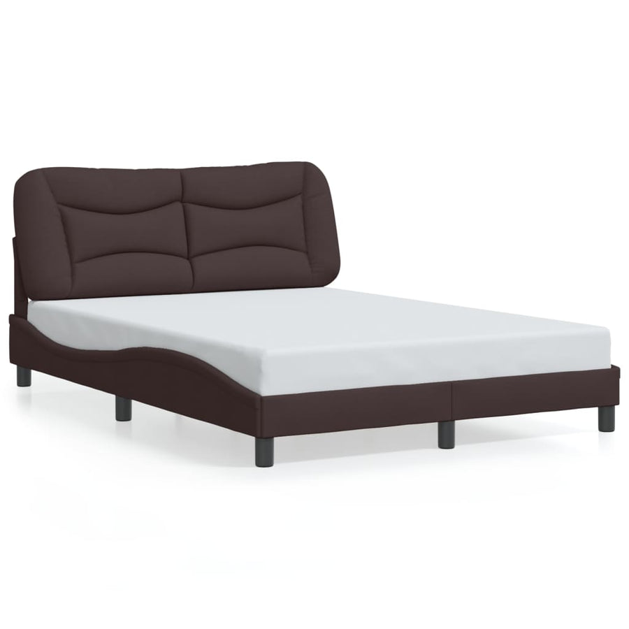Bedframe met LED zonder matras "Hvar" 120x200 cm stof donkerbruin