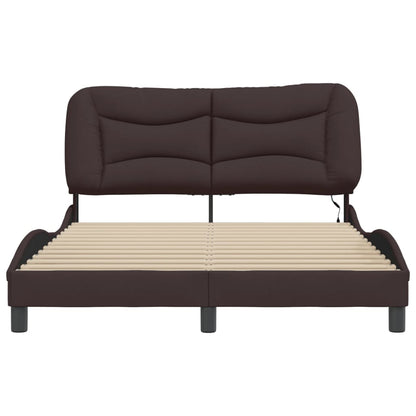 Bedframe met LED zonder matras "Hvar" 120x200 cm stof donkerbruin