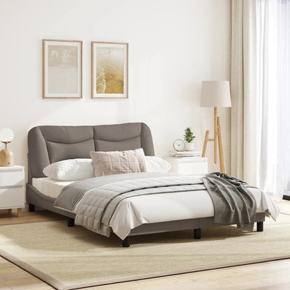 Bedframe Met Led-Verlichting Stof Taupe 120X200 Cm