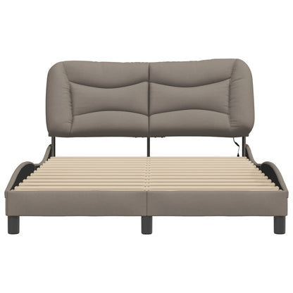 Bedframe Met Led-Verlichting Stof Taupe 120X200 Cm
