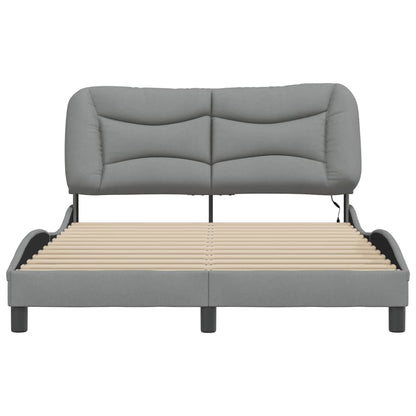 Bedframe Met Led-Verlichting Stof Lichtgrijs 140X190 Cm