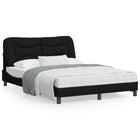 LED Bed Frame without Mattress "Hvar" 140x190 cm Fabric Black