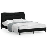 Bedframe 140x190 cm stof zwart met LED