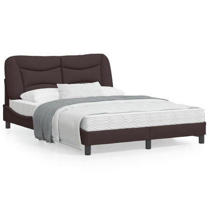 Bedframe Met Led-Verlichting Stof Donkerblauw 140X190 Cm