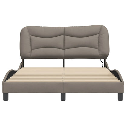 Bedframe Met Led-Verlichting Stof Taupe 140X190 Cm