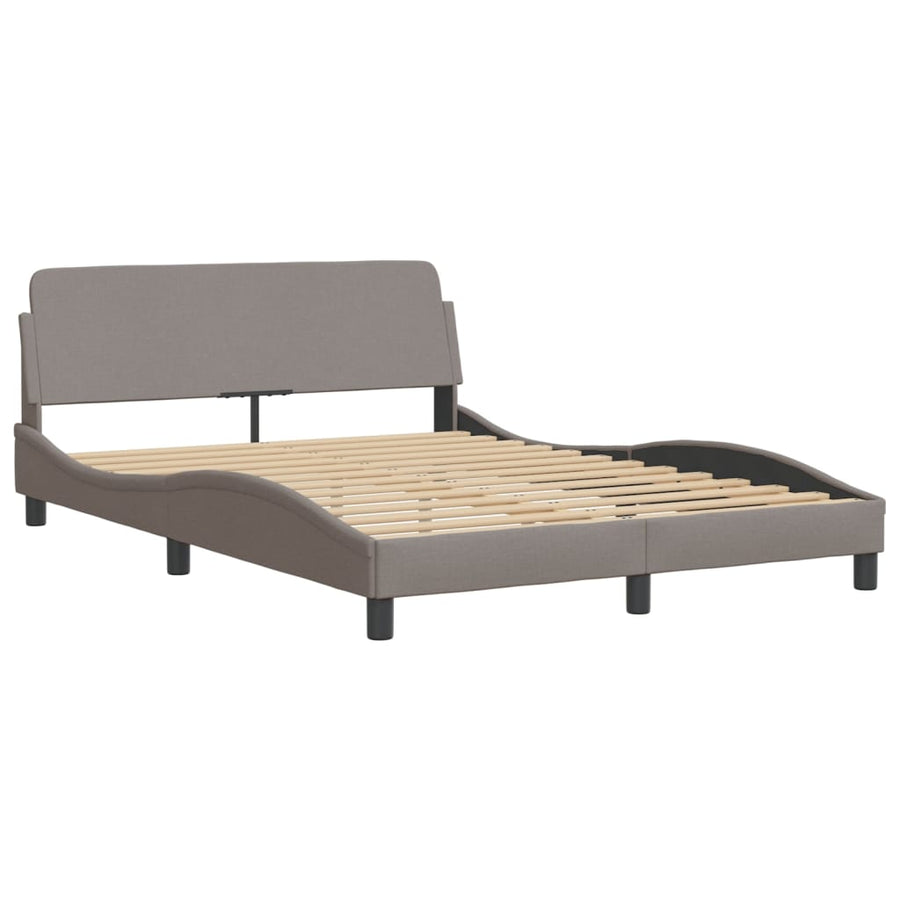 Bedframe Met Led-Verlichting Stof Taupe 140X190 Cm