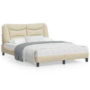 Bedframe 140x190 cm stof crème met LED
