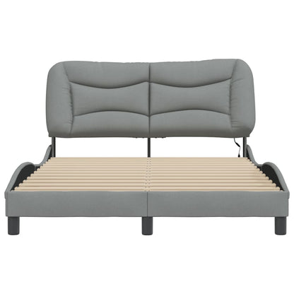 Bedframe Met Led-Verlichting Stof Lichtgrijs 140X200 Cm