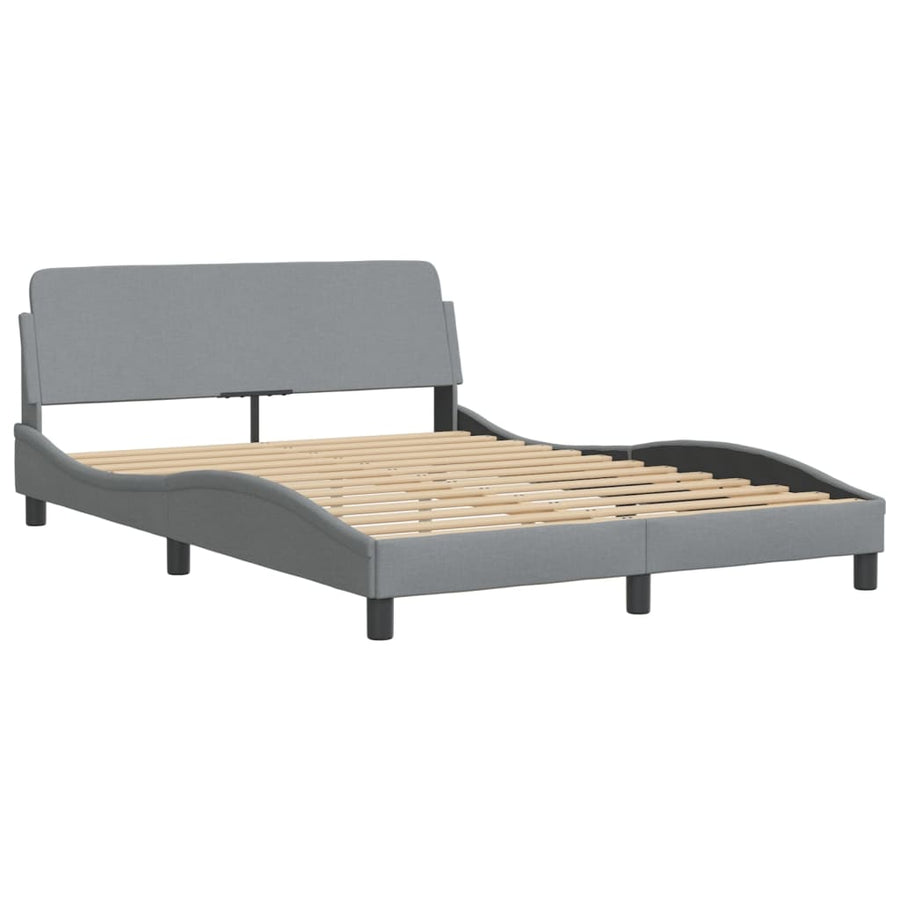 Bedframe Met Led-Verlichting Stof Lichtgrijs 140X200 Cm