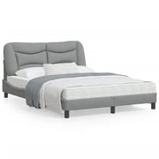 Bedframe 140x200 cm lichtgrijs stof met LED