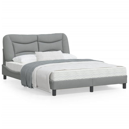 Bedframe Met Led-Verlichting Stof Lichtgrijs 140X200 Cm