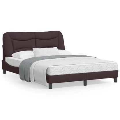 Bedframe Met Led-Verlichting Stof Donkerbruin 140X200 Cm