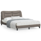 Bed frame with LED without mattress "Hvar" 140x200 cm fabric taupe