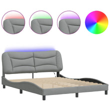 Bedframe Met Led-Verlichting Stof Lichtgrijs 160X200 Cm