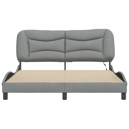 Bedframe Met Led-Verlichting Stof Lichtgrijs 160X200 Cm