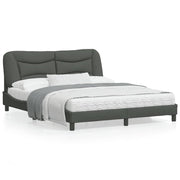 Bedframe 160x200 cm stof donkergrijs met LED
