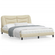 Bedframe 160x200 cm stof crème met LED