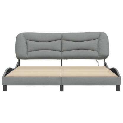 Bedframe Met Led-Verlichting Stof Lichtgrijs 180X200 Cm